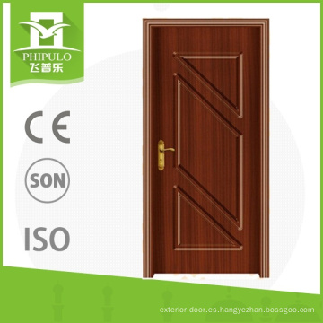 Puerta de madera de los hogares del pvc del último aislamiento del diseño con de alta calidad hecha en China